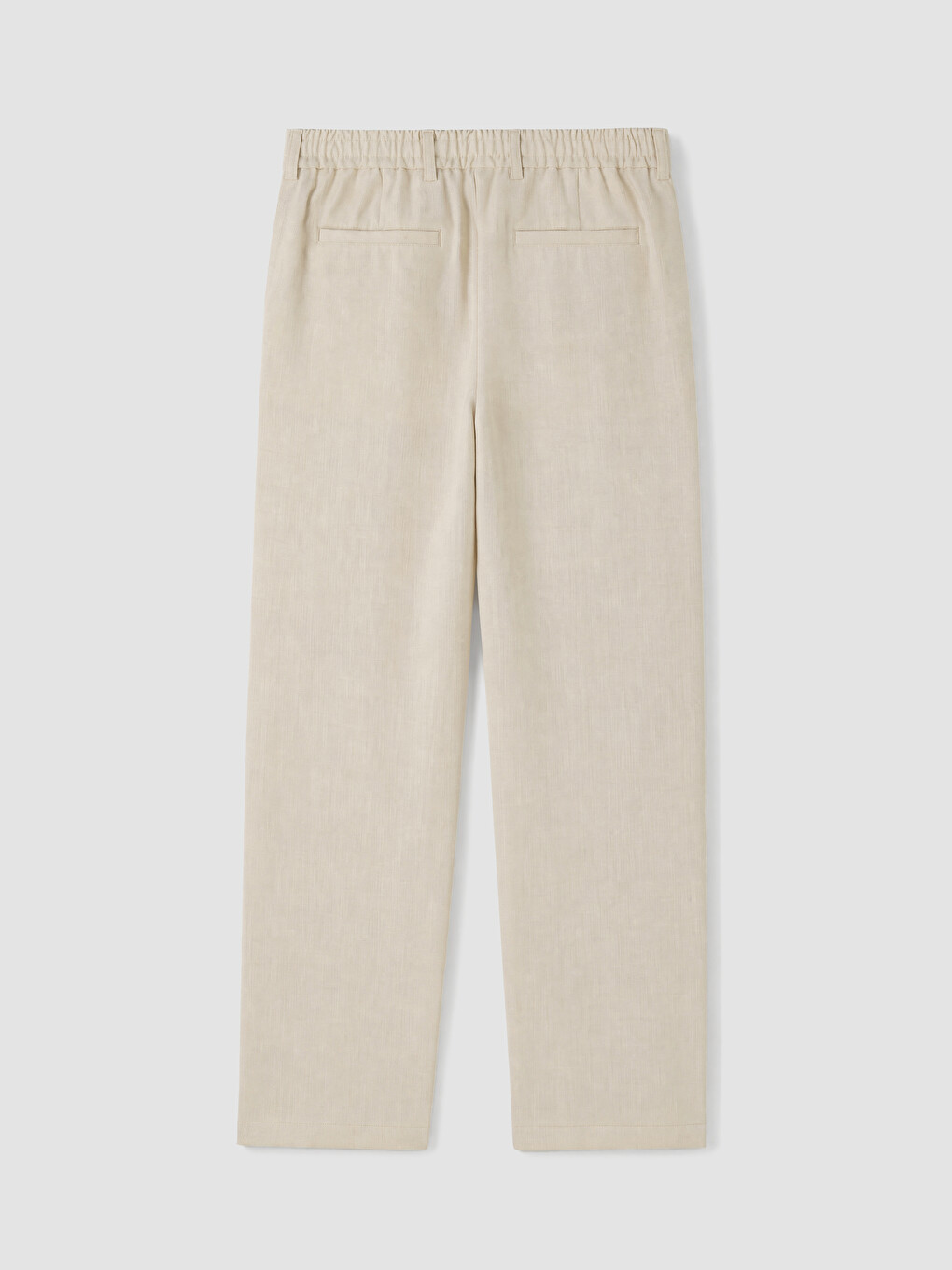 Bej Regular Fit %100 Keten Erkek Pantolon-1