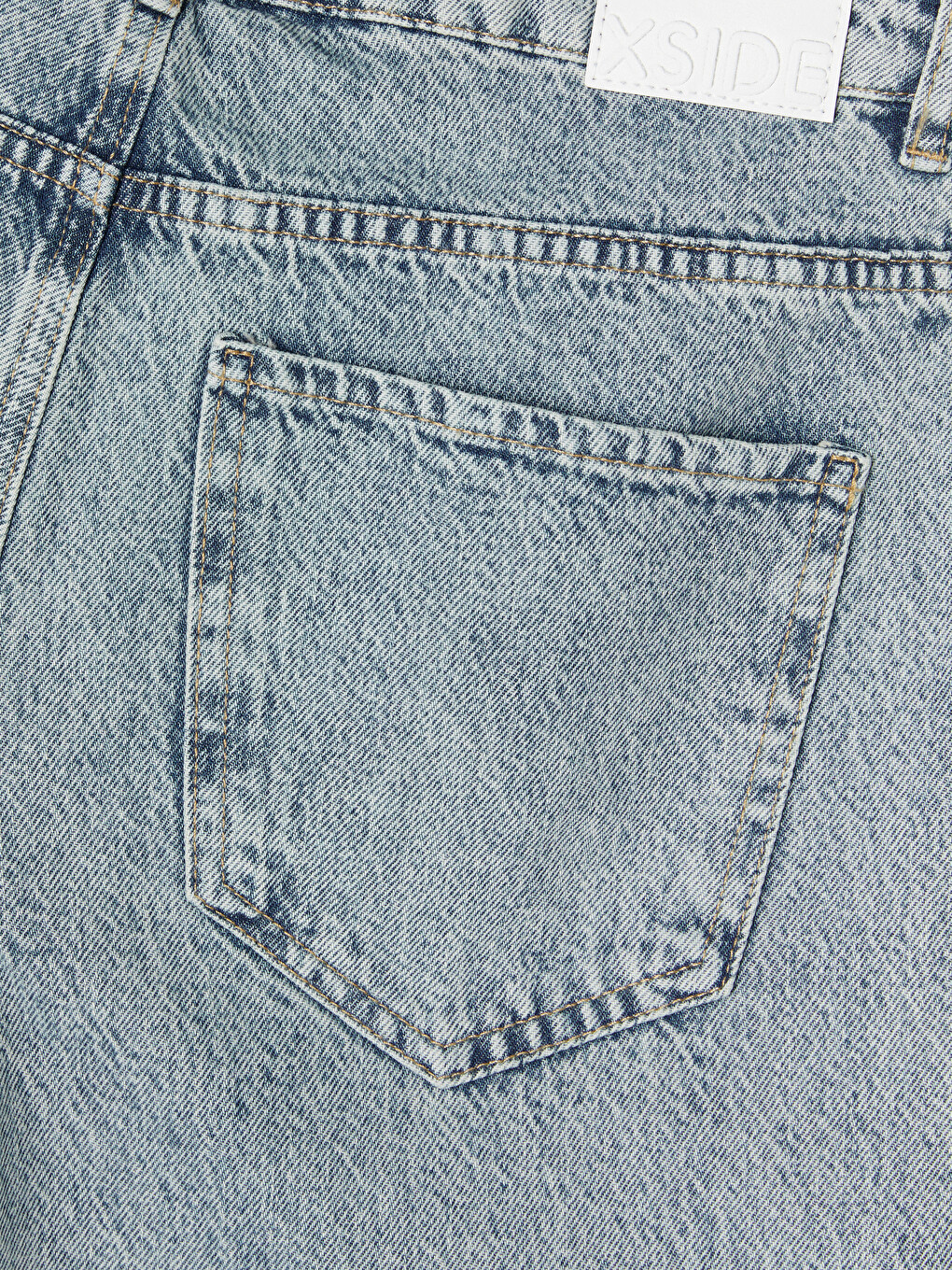 Mavi Taşlı Wideleg Kadın Jean Pantolon-5