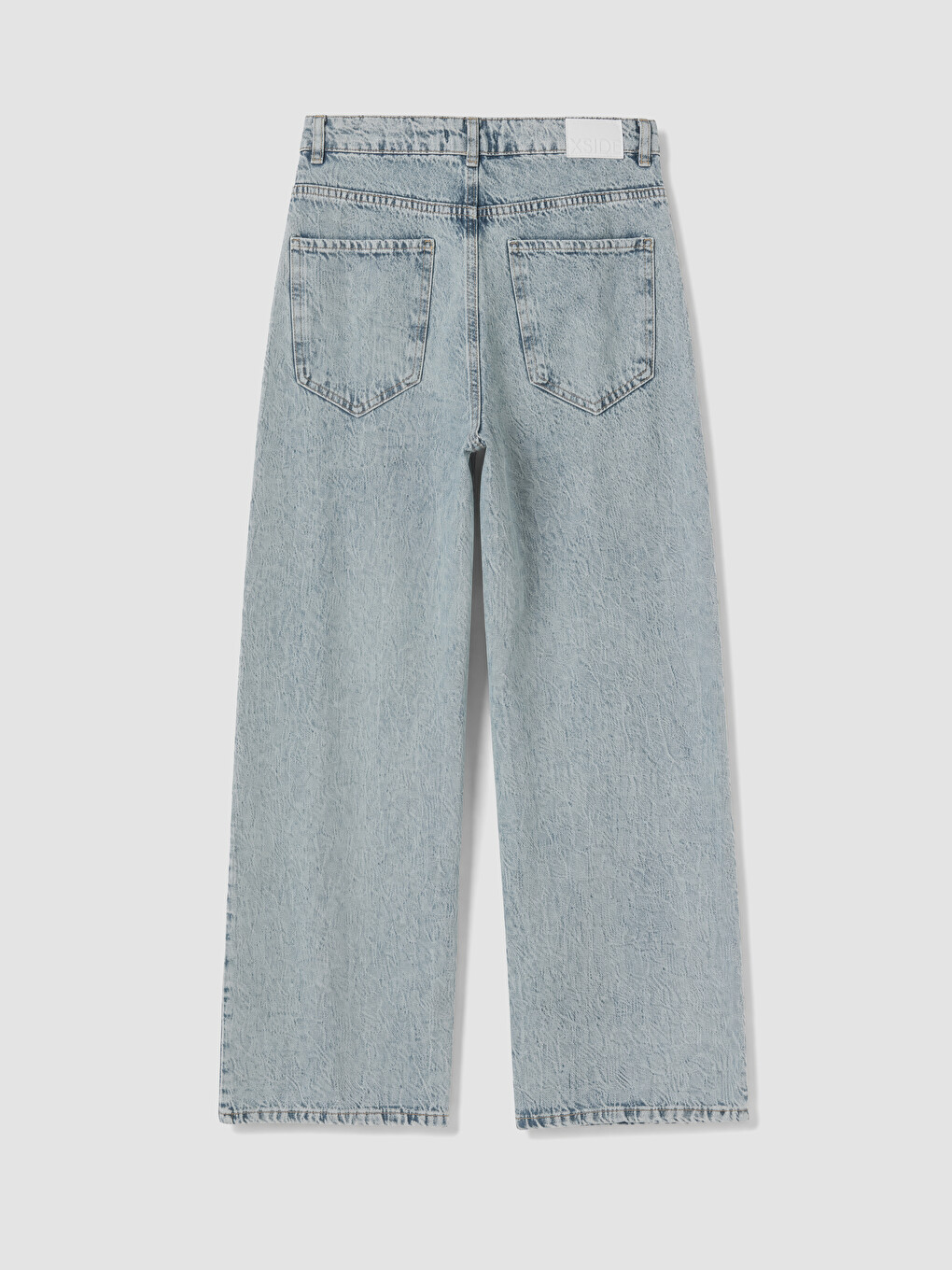 Mavi Taşlı Wideleg Kadın Jean Pantolon-7