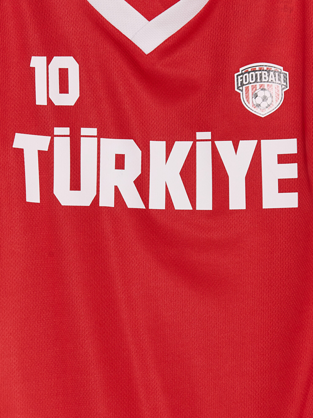Kırmızı V Yaka Baskılı Erkek Çocuk Tişört-1