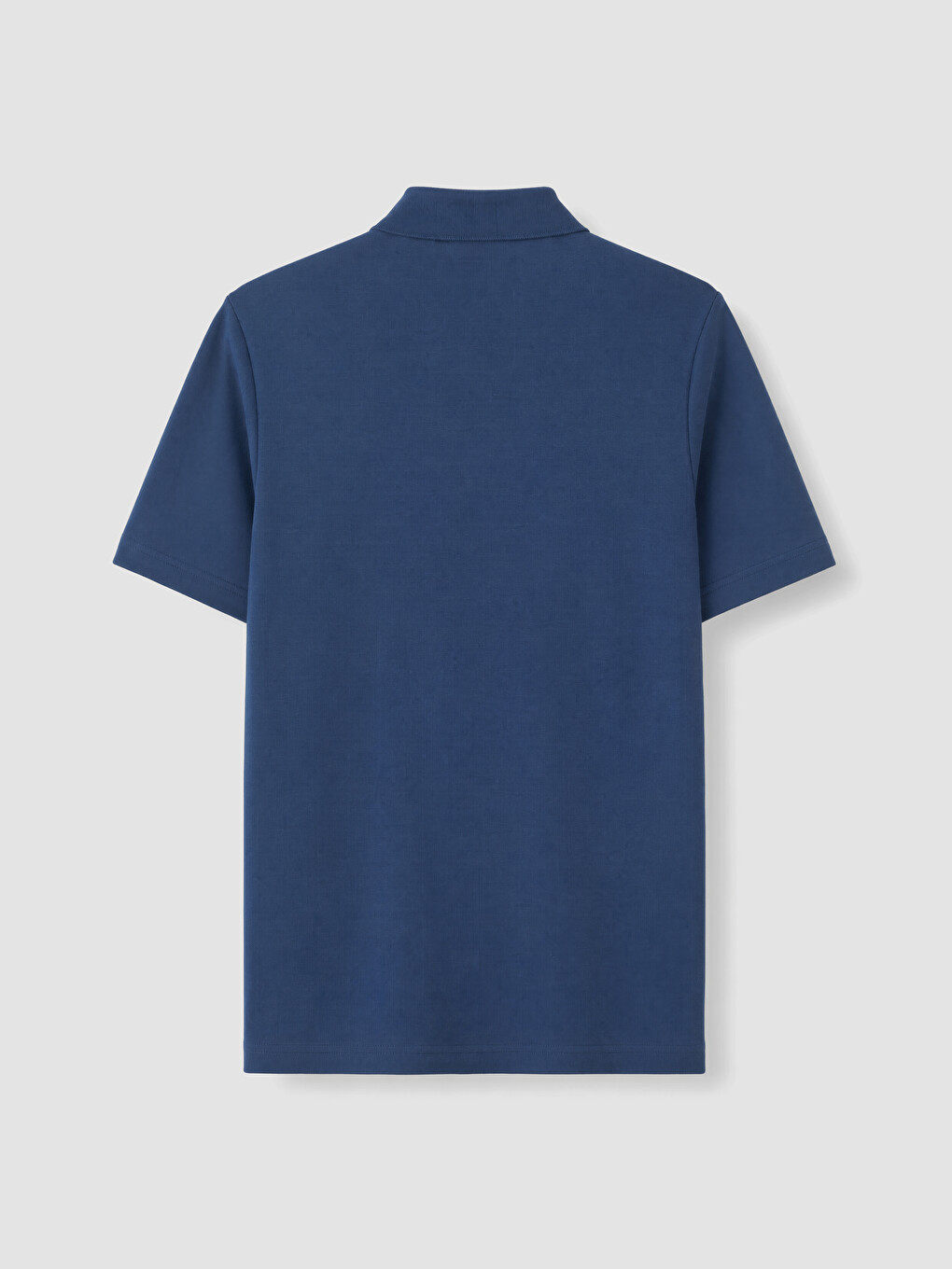 İndigo Polo Yaka Dokulu Erkek Tişört-2