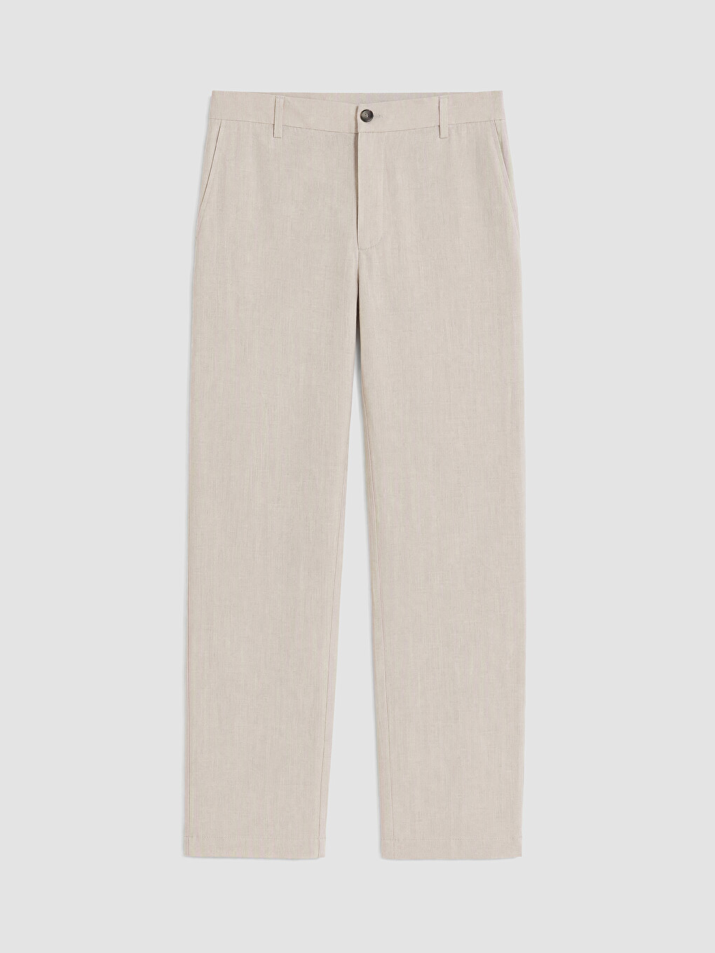 Bej Regular Fit %100 Keten Erkek Pantolon