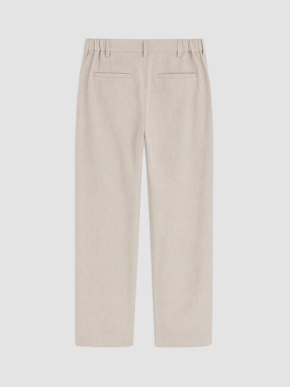 Bej Regular Fit %100 Keten Erkek Pantolon-2