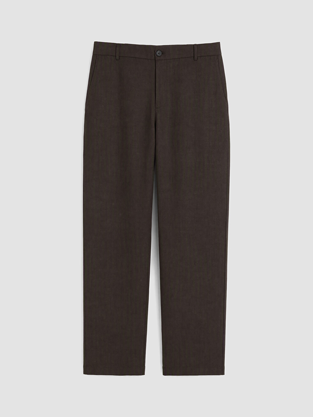 Kahverengi Regular Fit %100 Keten Erkek Pantolon