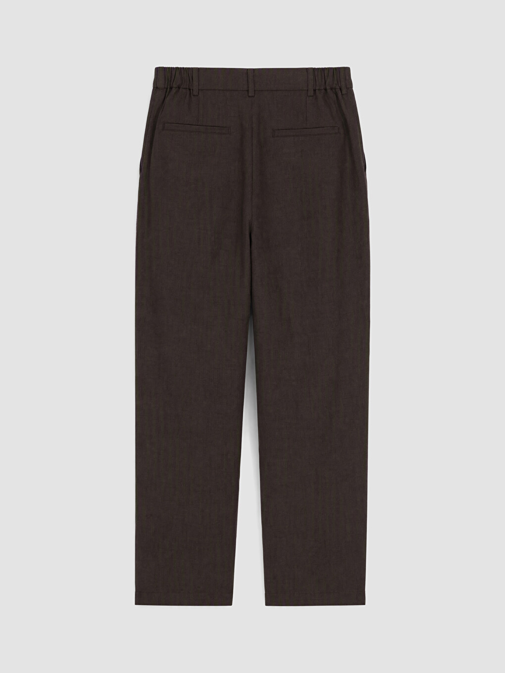 Kahverengi Regular Fit %100 Keten Erkek Pantolon-2