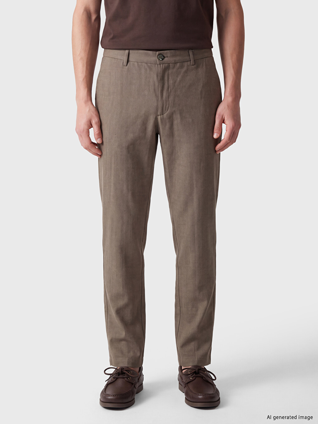 Kahverengi Regular Fit Erkek Pantolon-1