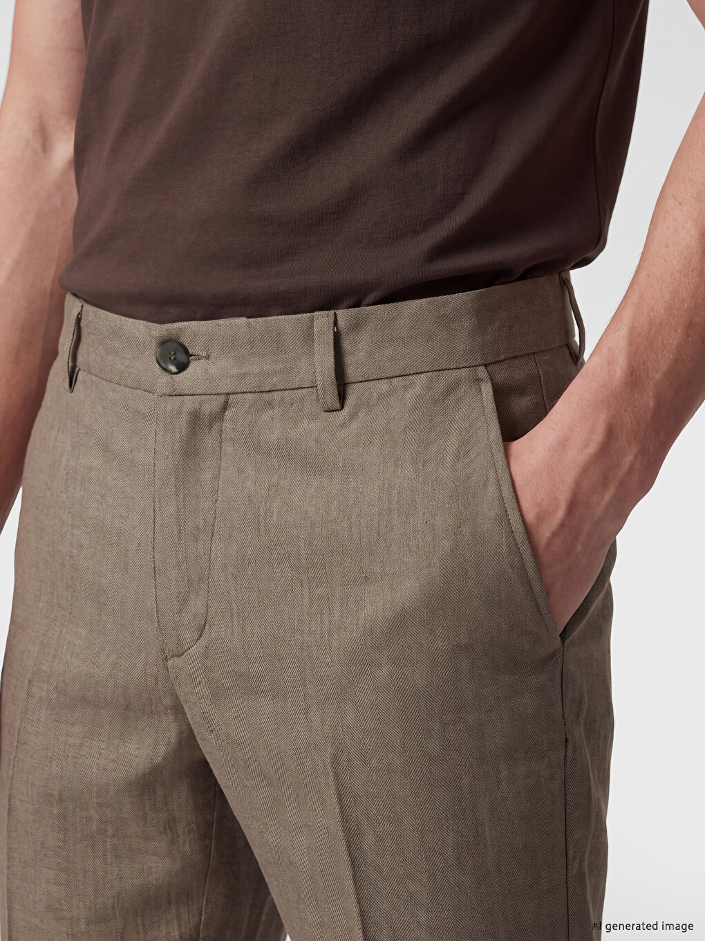 Kahverengi Regular Fit Erkek Pantolon-2