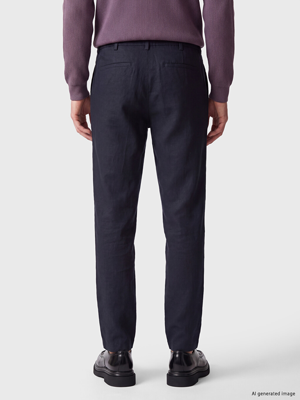 Lacivert Regular Fit Erkek Dokulu Pantolon-2