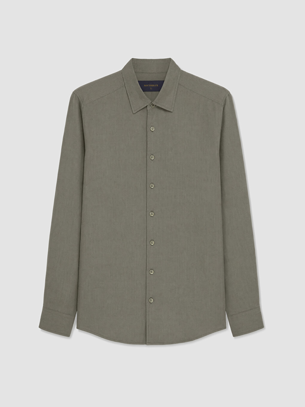 Haki Regular Fit %100 Keten Erkek Gömlek
