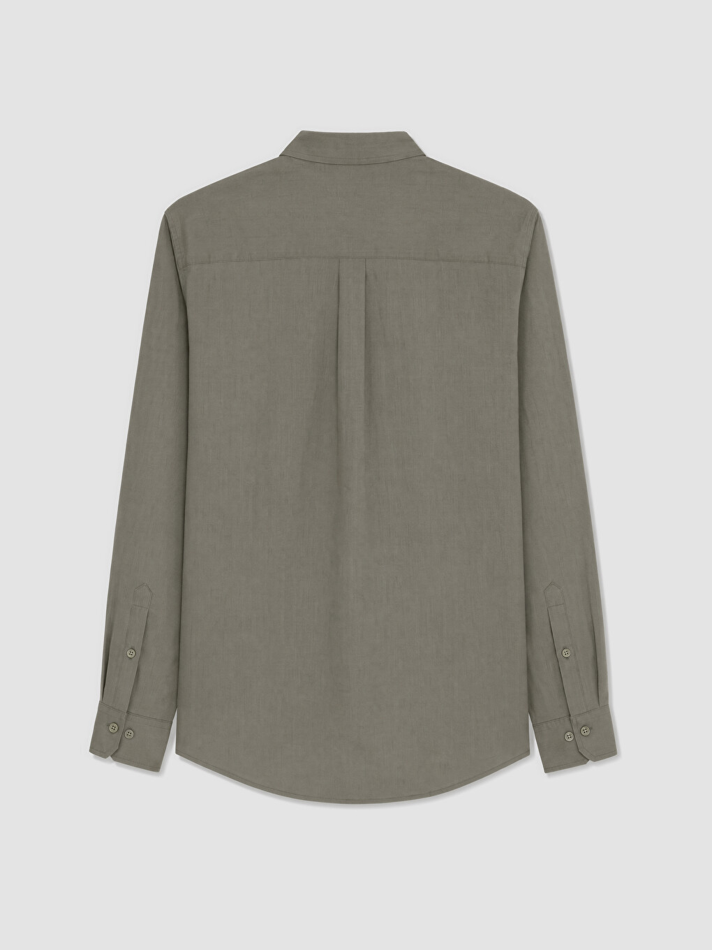 Haki Regular Fit %100 Keten Erkek Gömlek-1
