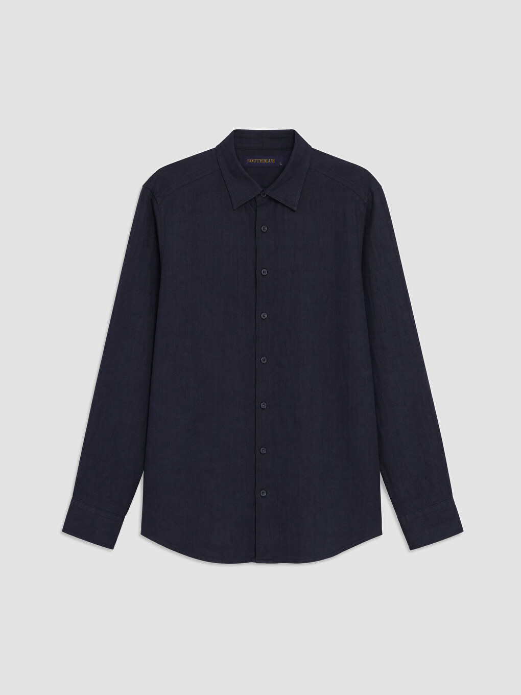 Lacivert Regular Fit %100 Keten Erkek Gömlek