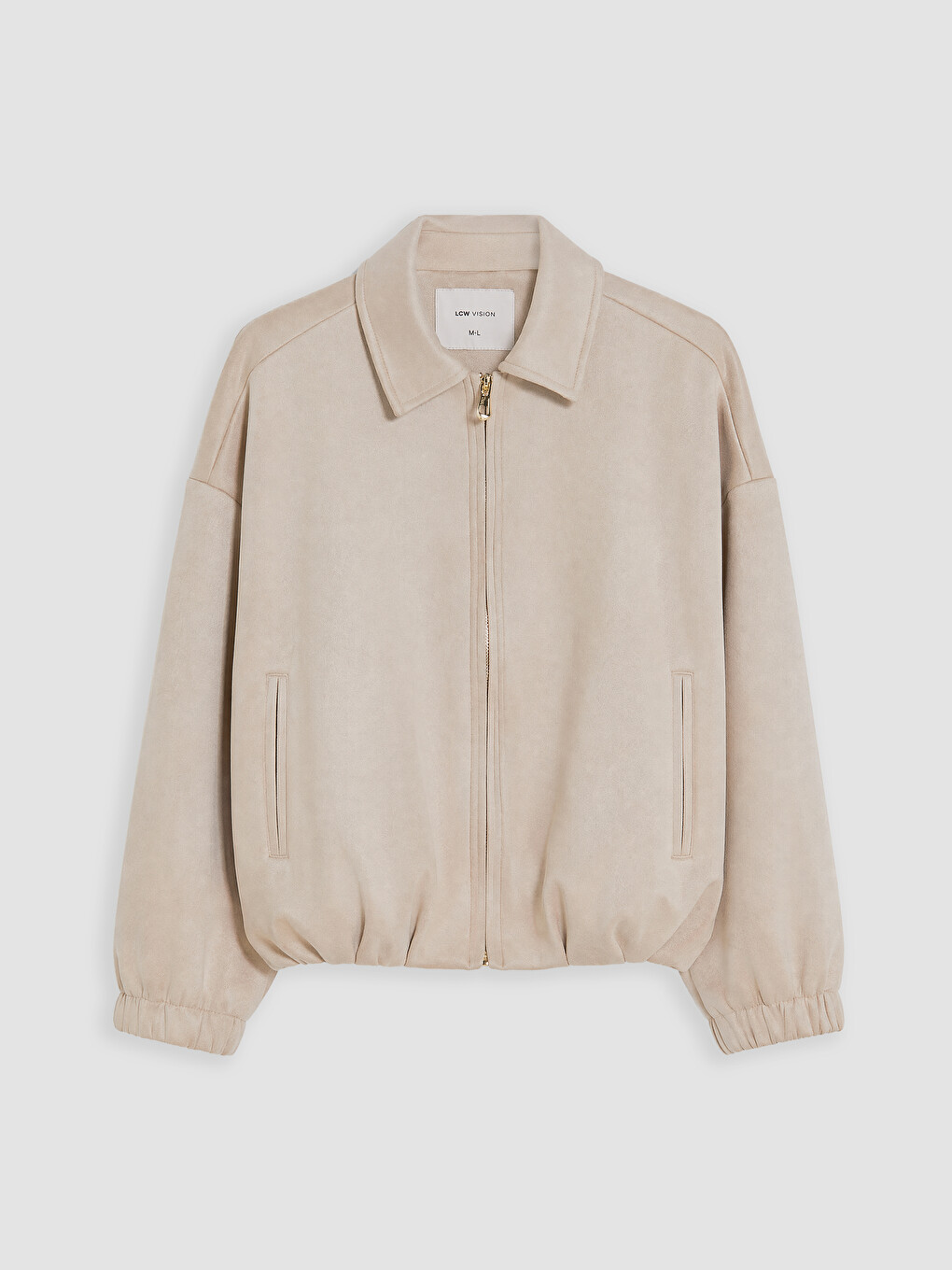 Shirt Collar Suede Look Women's Jacket-4
