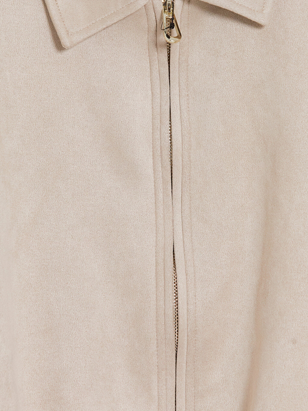 Shirt Collar Suede Look Women's Jacket-5