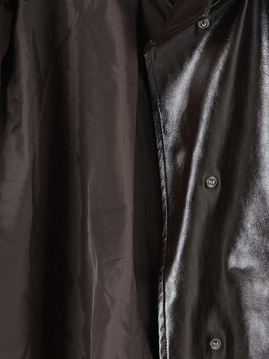 Mock Neck Women's Faux Leather Jacket-7