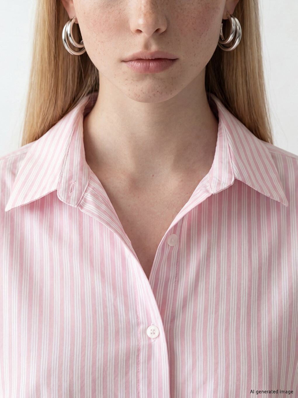 Striped Linen Blend Women's Shirt-2