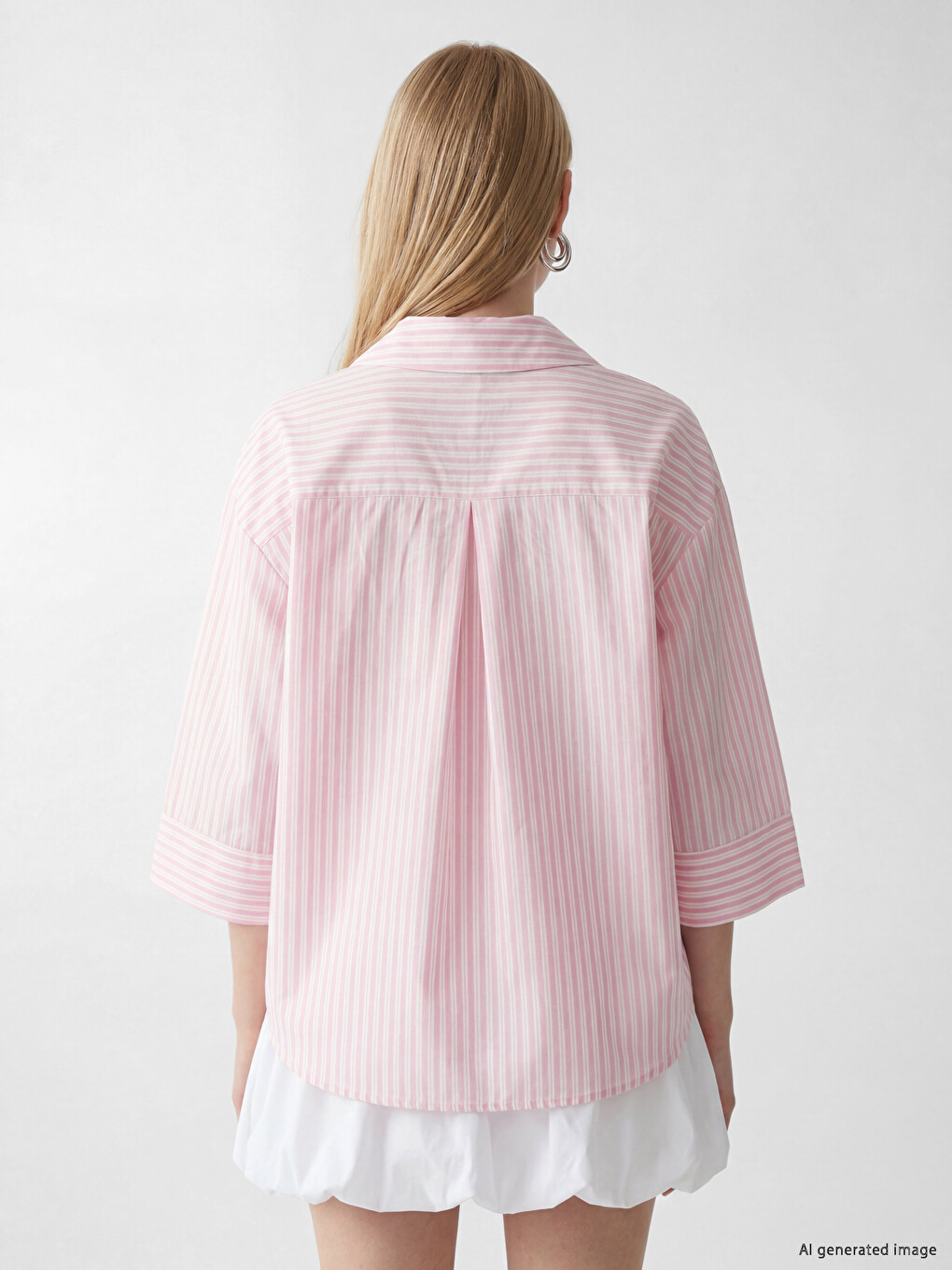 Striped Linen Blend Women's Shirt-3