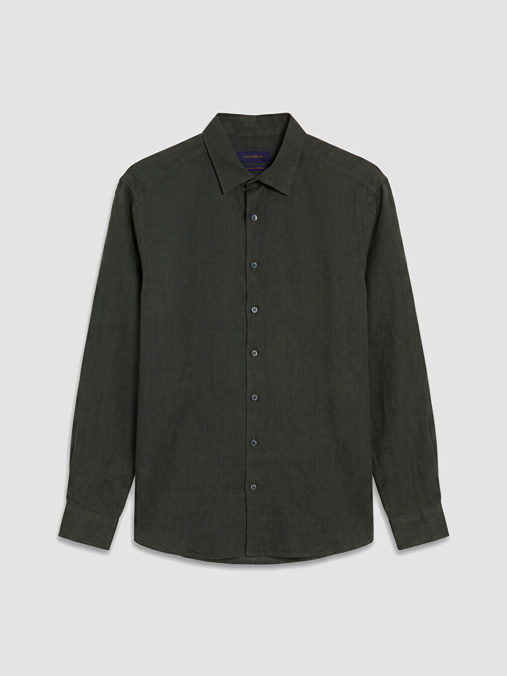 Haki Regular Fit %100 Keten Erkek Gömlek
