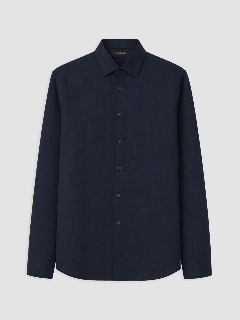 Lacivert Regular Fit %100 Keten Erkek Gömlek