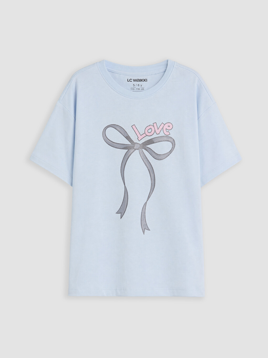 Mavi Baskılı Kız Çocuk Kaprili Pijama Takımı-1