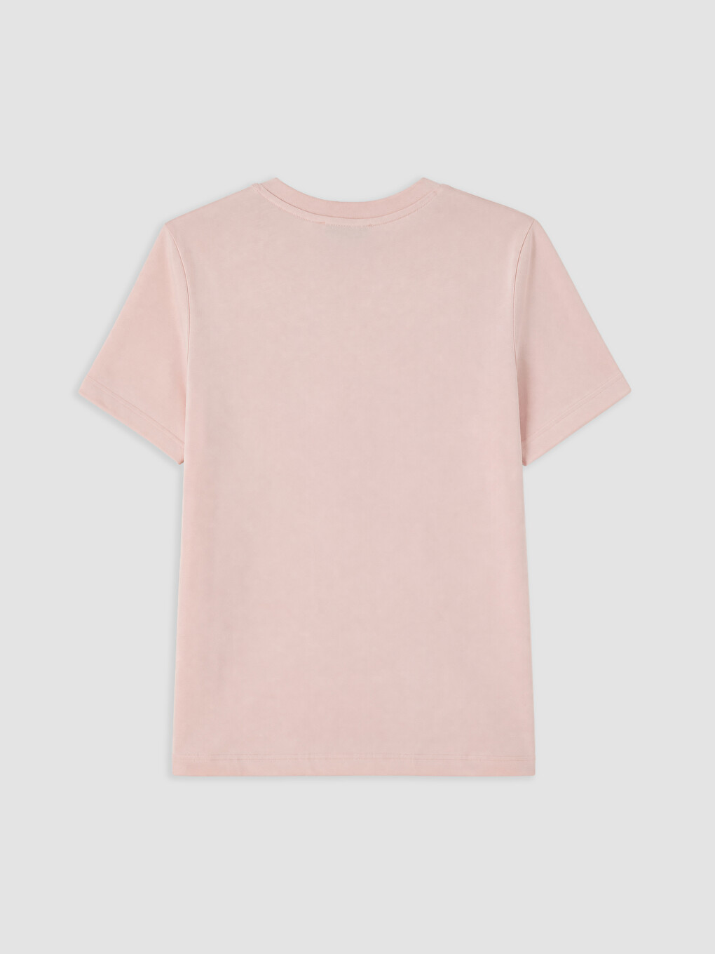 Pembe Dantel Detaylı %100 Pamuklu Kadın Tişört-1