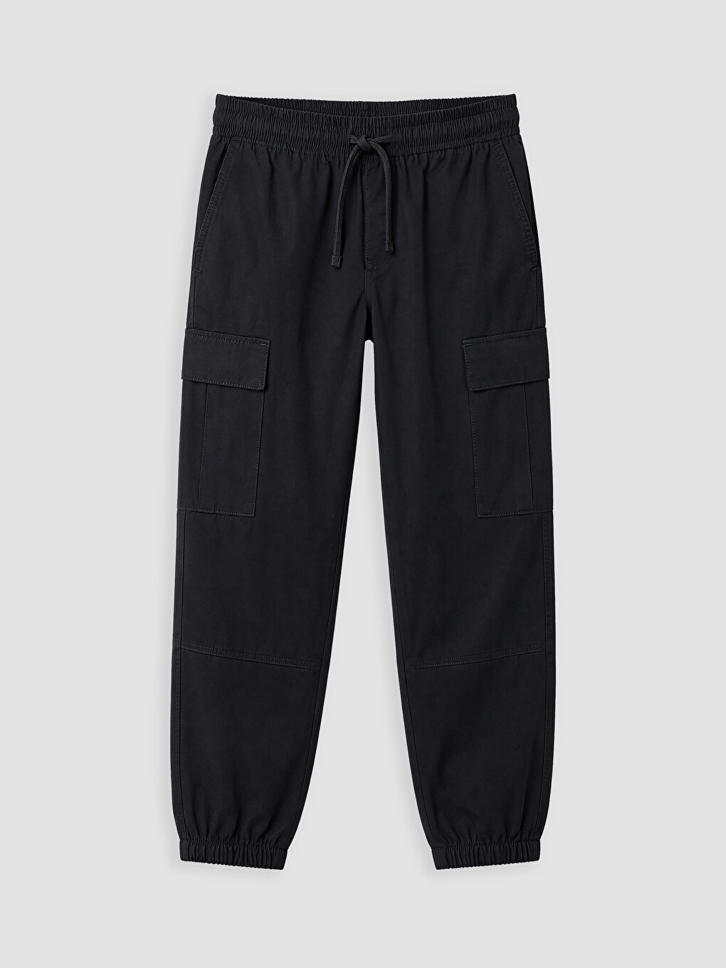 Siyah Regular Fit Poplin Erkek Jogger Pantolon
