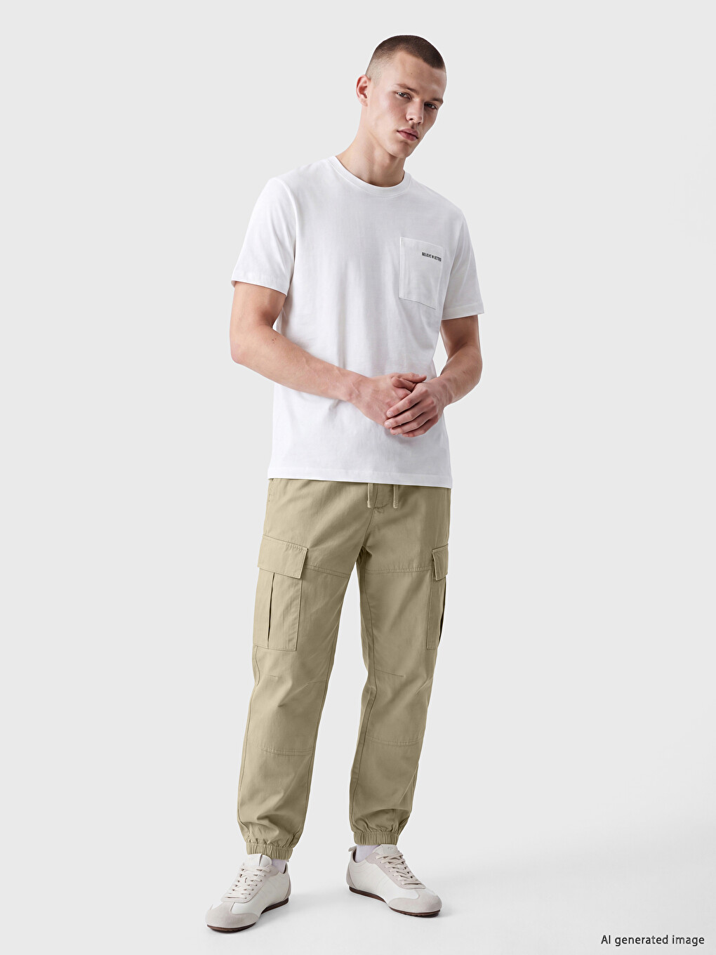 Kahverengi Regular Fit Poplin Erkek Jogger Pantolon-1