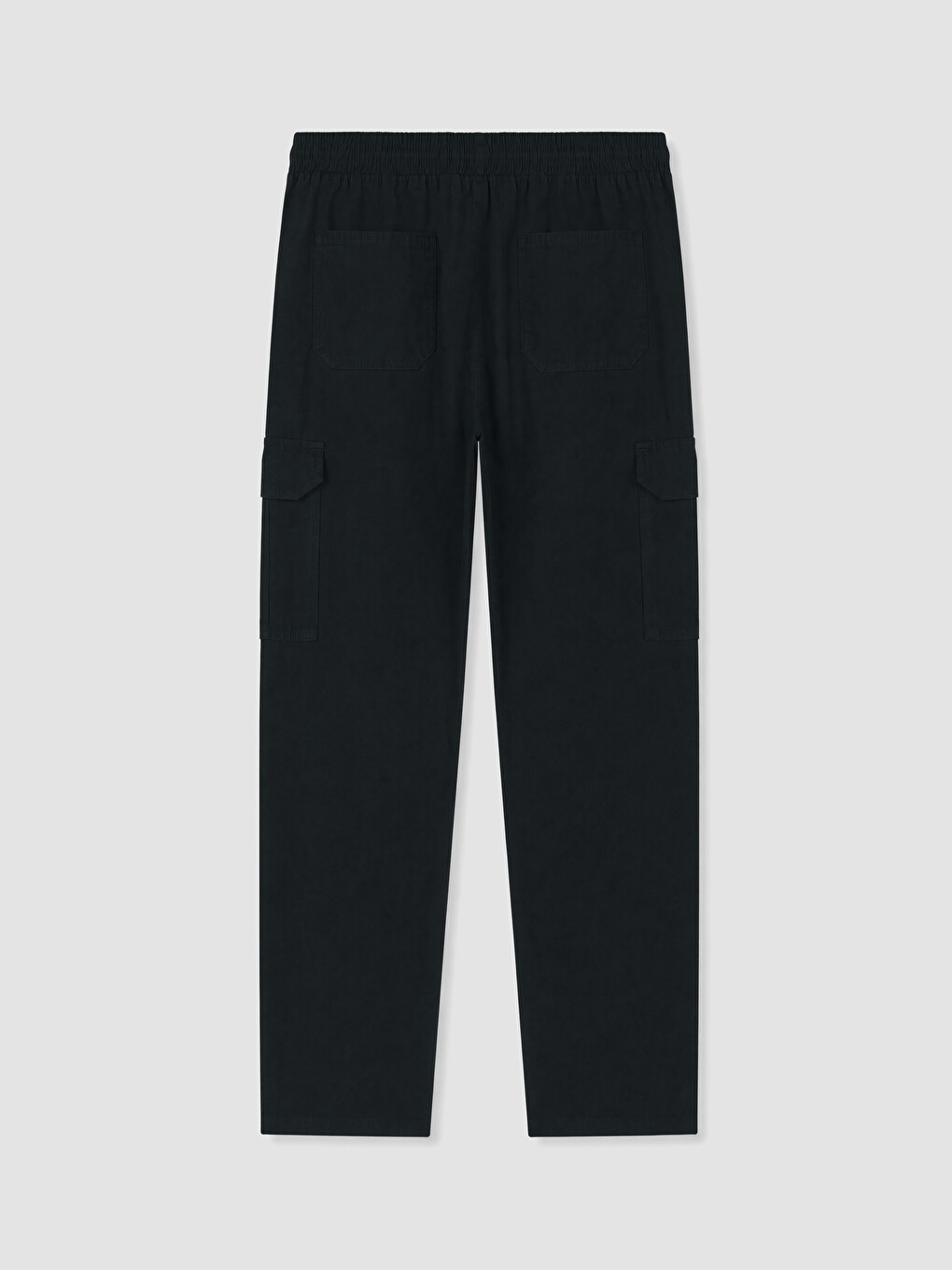 Siyah Relax Fit Erkek Kargo Pantolon-2