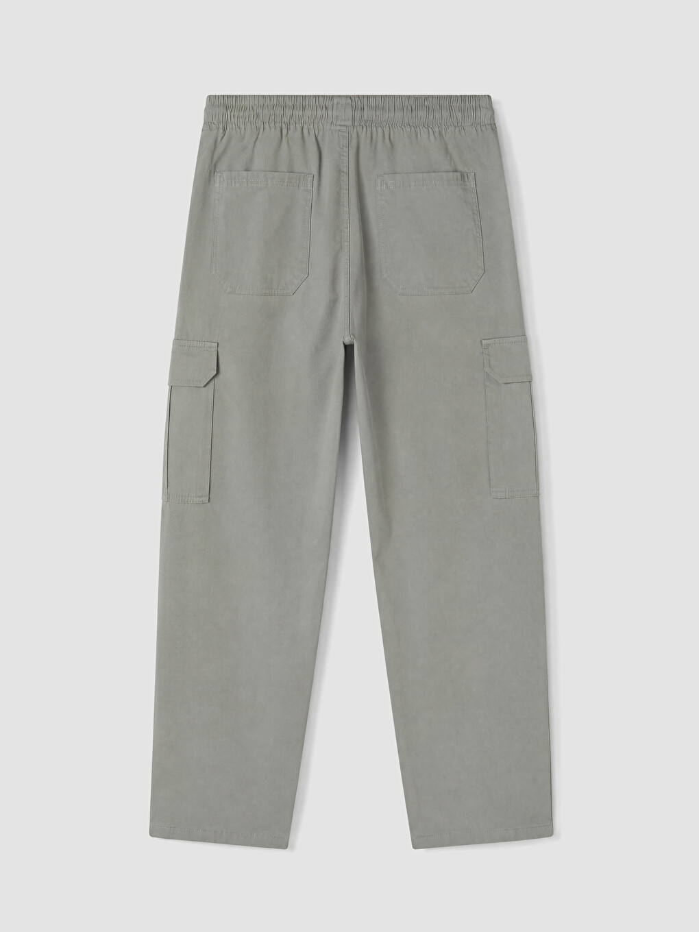 Gri Relax Fit Poplin Erkek Pantolon-2