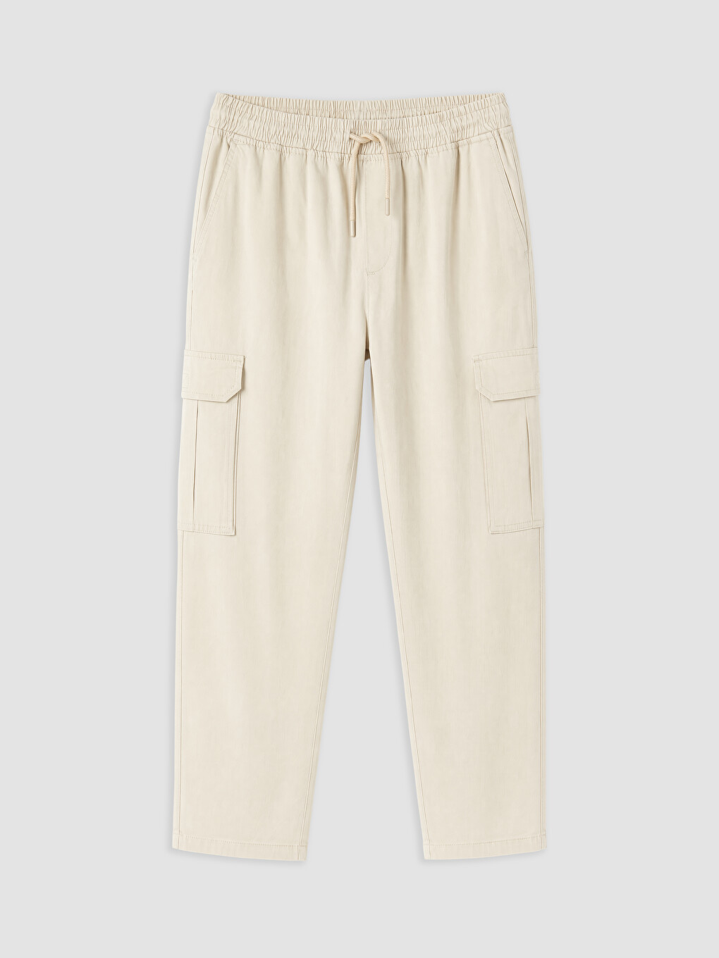 Bej Relax Fit Poplin Erkek Pantolon-4