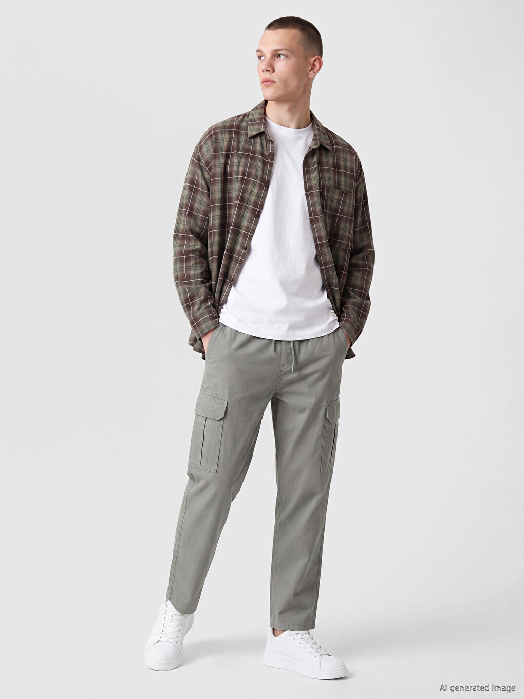 Relax Fit Poplin Men's Trousers-1
