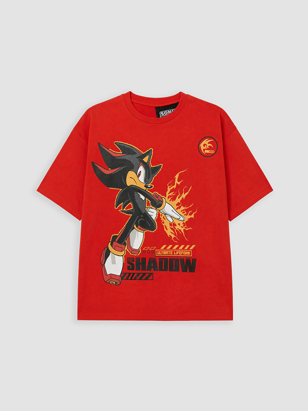 Kırmızı Sonic Baskılı Erkek Çocuk Tişört-1