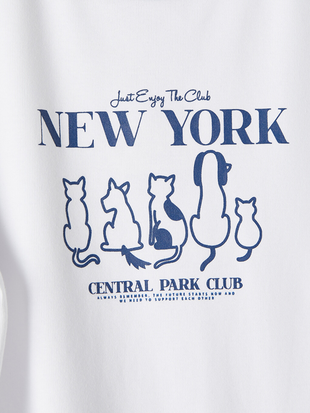 Beyaz Bisiklet Yaka New York Baskılı Kız Çocuk Tişört-1