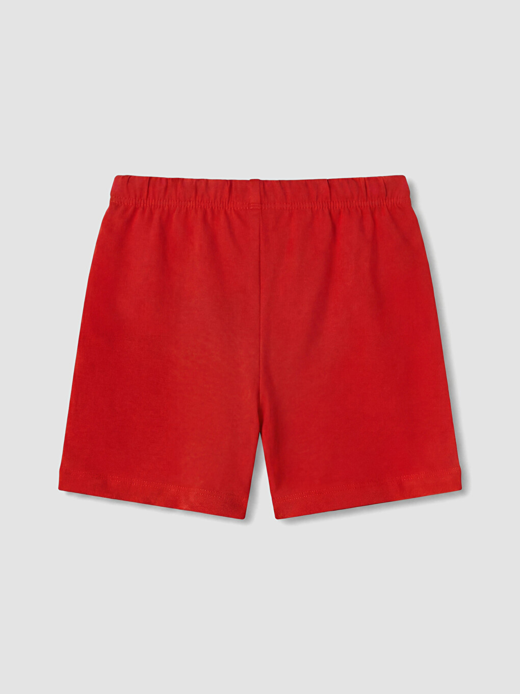Kırmızı Beli Lastikli Kız Çocuk Şort Pijama Altı-1
