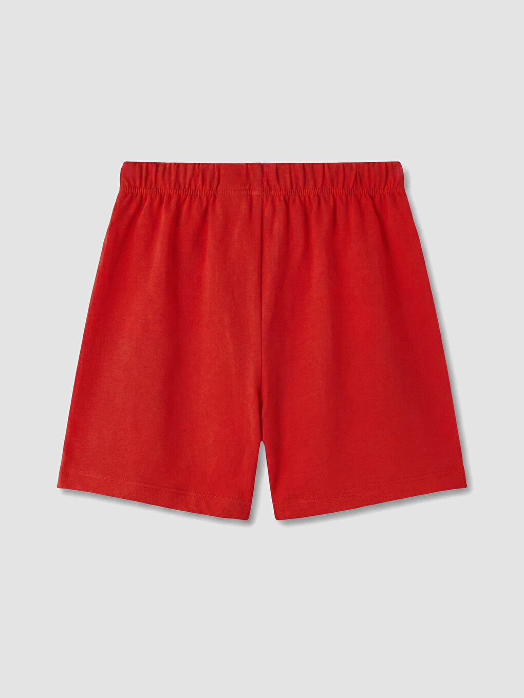 Kırmızı Beli Lastikli Kız Çocuk Pijama Şortu-1