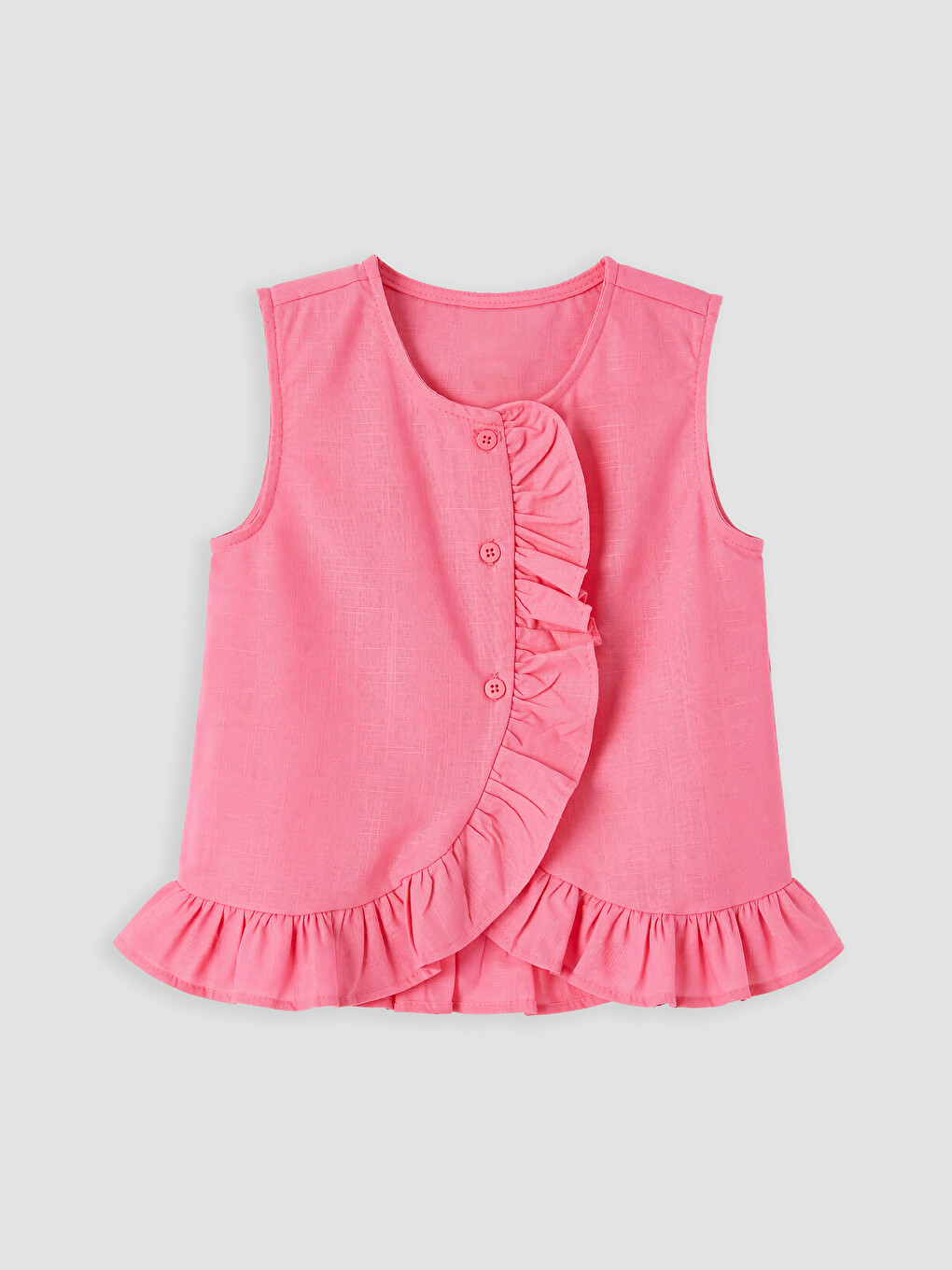 Pembe Fırfır Detaylı Kız Çocuk Takım-1