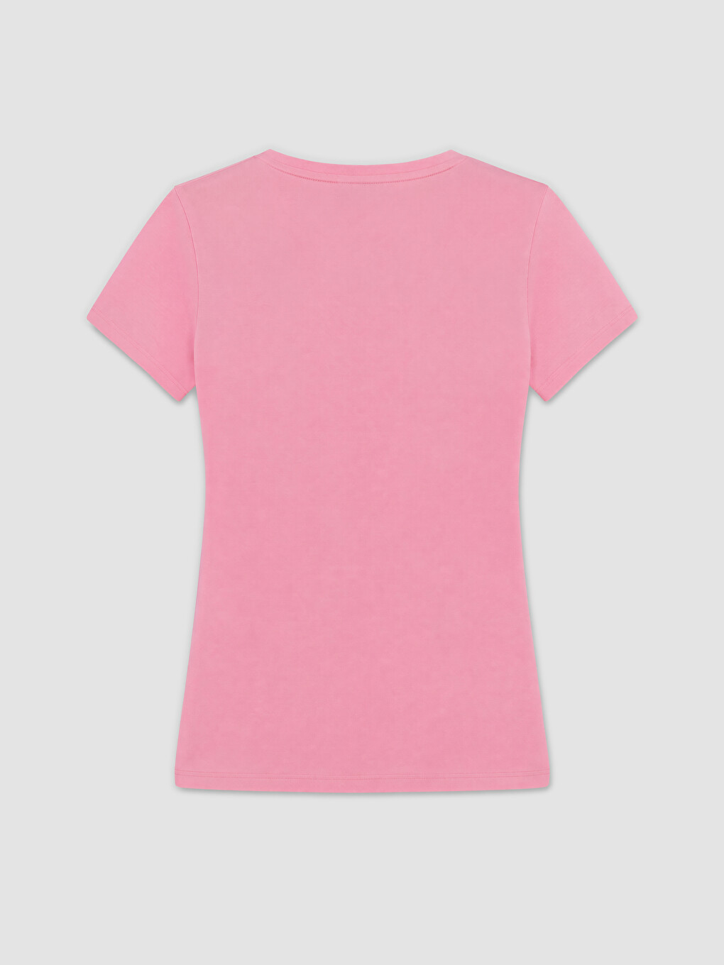 Pembe V Yaka Kadın Tişört-1