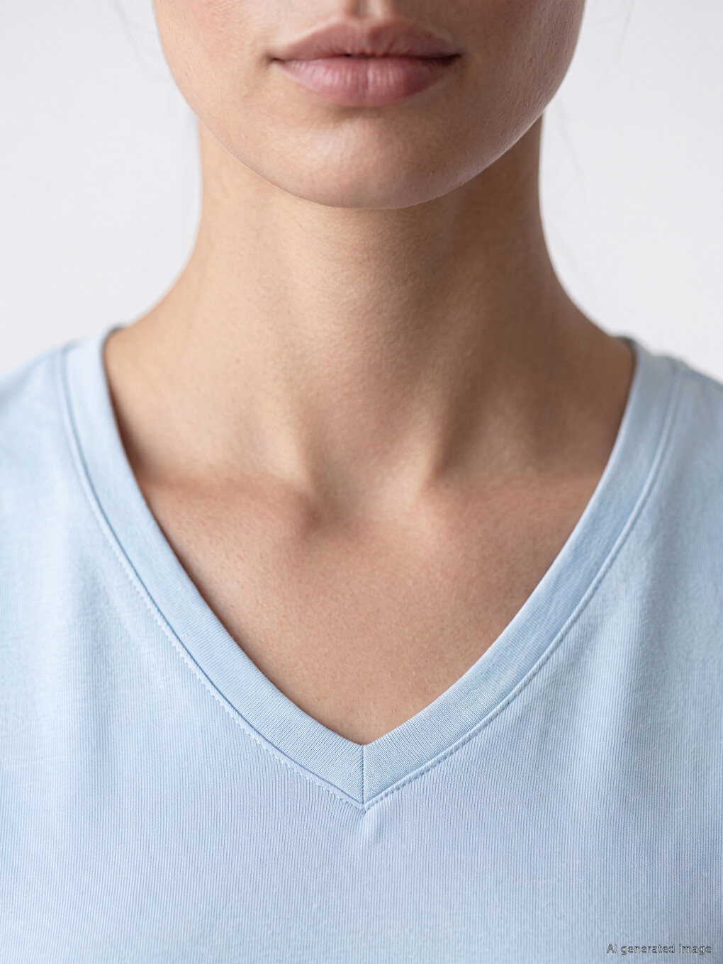T-shirt À Encolure En V Pour Femme-2