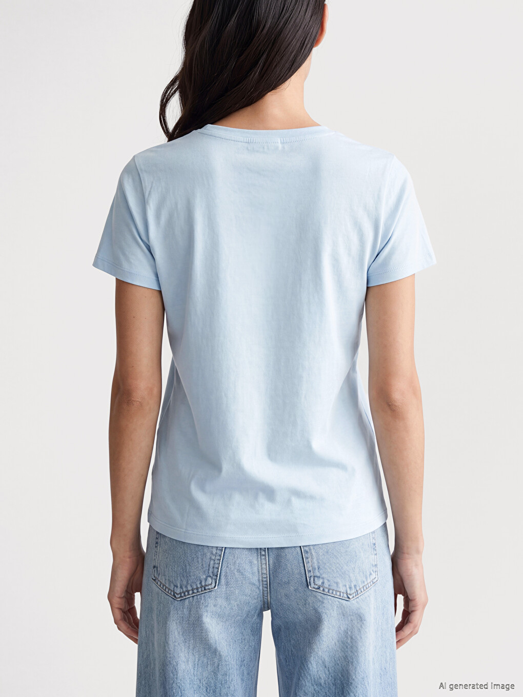 T-shirt À Encolure En V Pour Femme-3