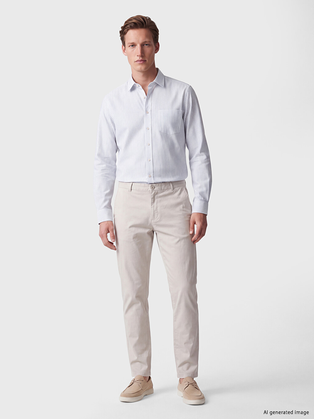 Regular Fit Striped 100% Linen Men's Shirt-1