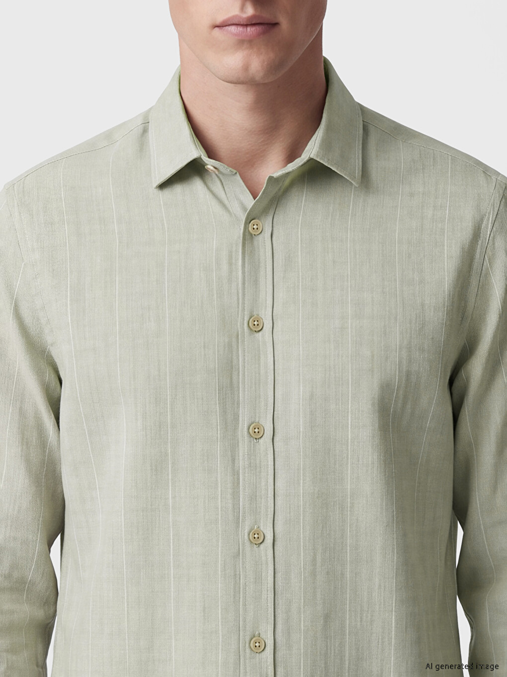 Chemise Homme 100 % Lin À Rayures Coupe Régulière-2