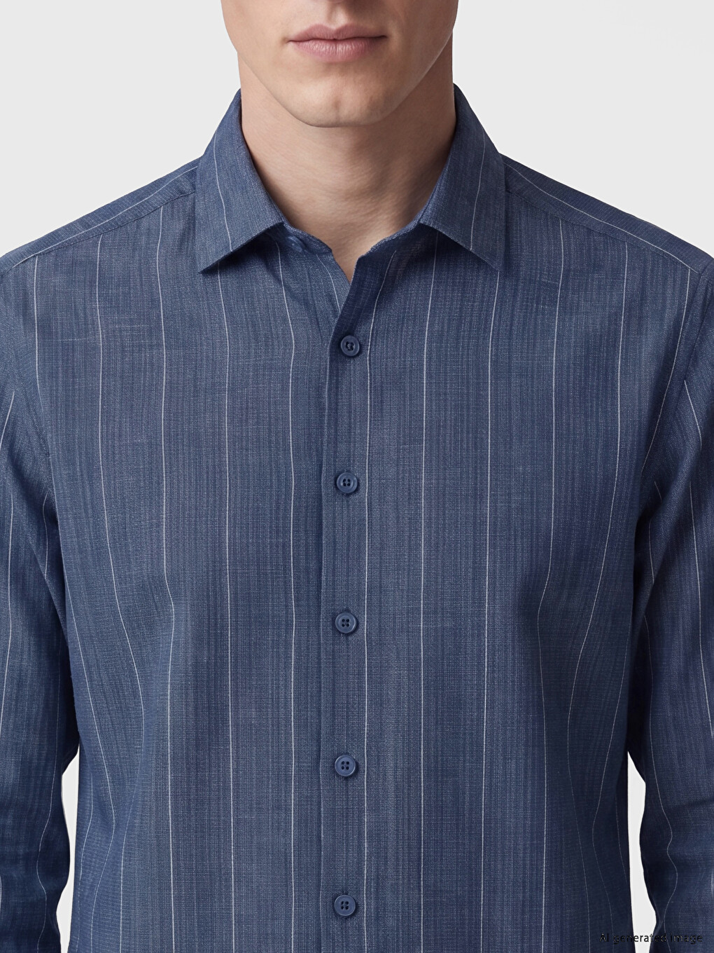 Chemise Homme 100 % Lin À Rayures Coupe Régulière-2