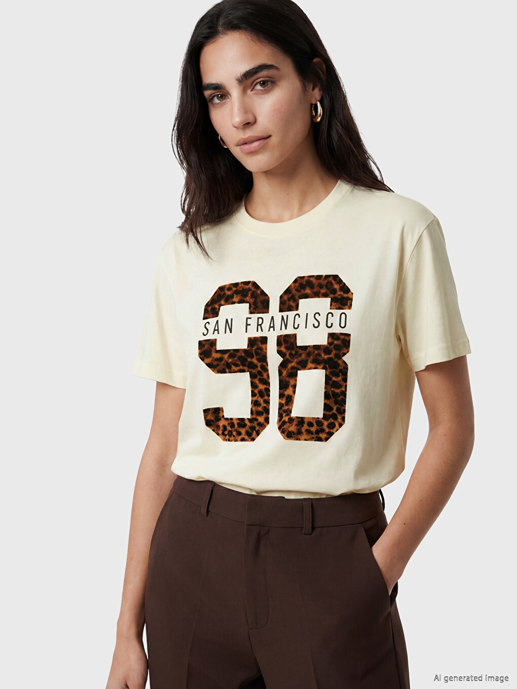 Printed %100 Cotton Women's T-shirt