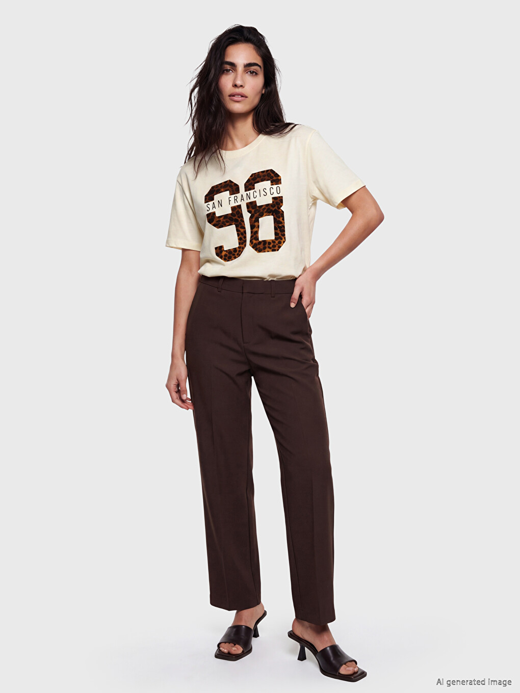 Printed %100 Cotton Women's T-shirt-1
