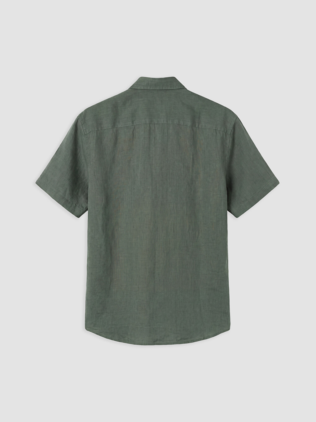 Haki Regular Fit %100 Keten Erkek Gömlek-1