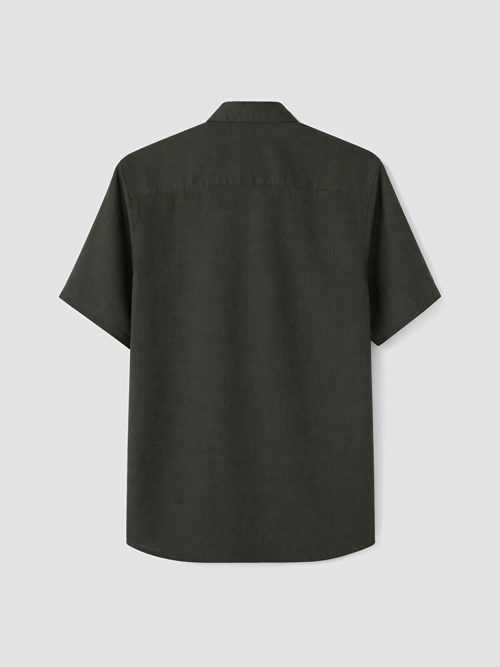 Yeşil Regular Fit %100 Keten Erkek Gömlek-2