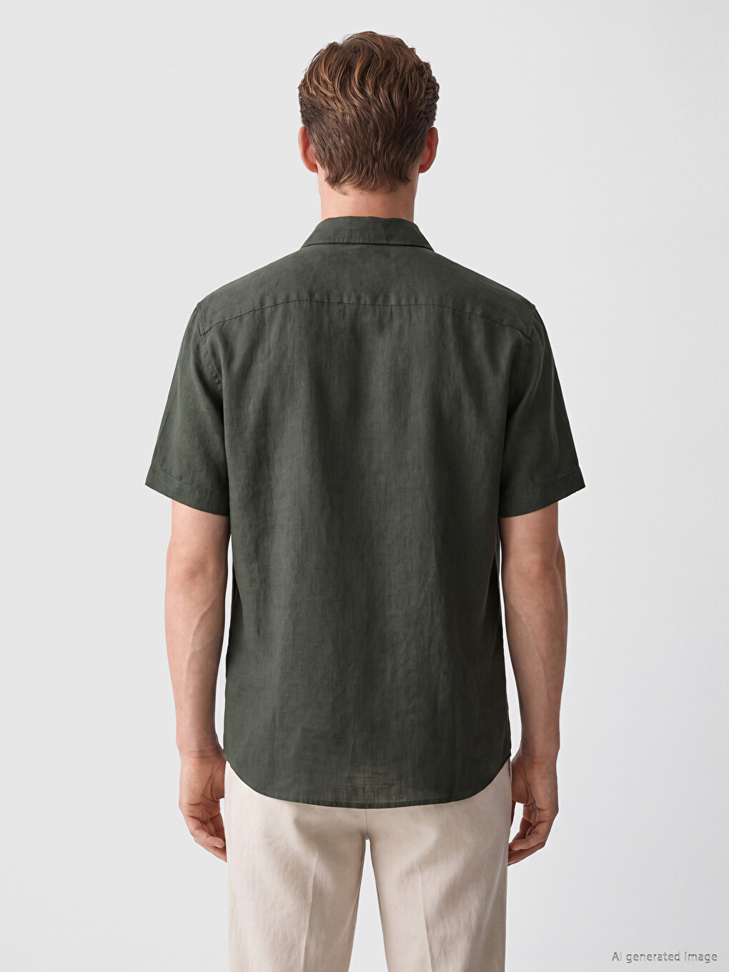 Рубашка Regular Fit Из 100% Льна Для Мужчин-3