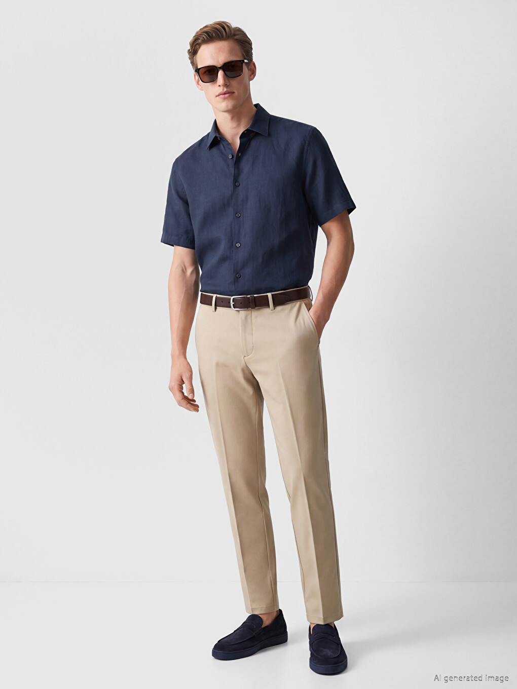 Рубашка Regular Fit Из 100% Льна Для Мужчин-1
