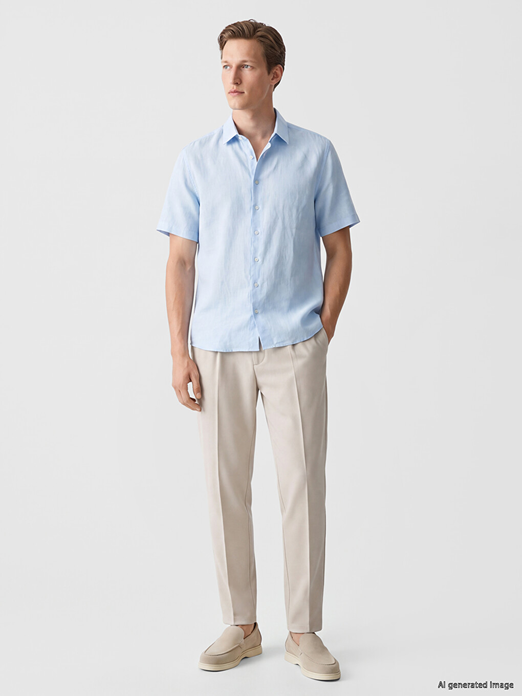 Chemise Homme Coupe Régulière 100% Lin-1