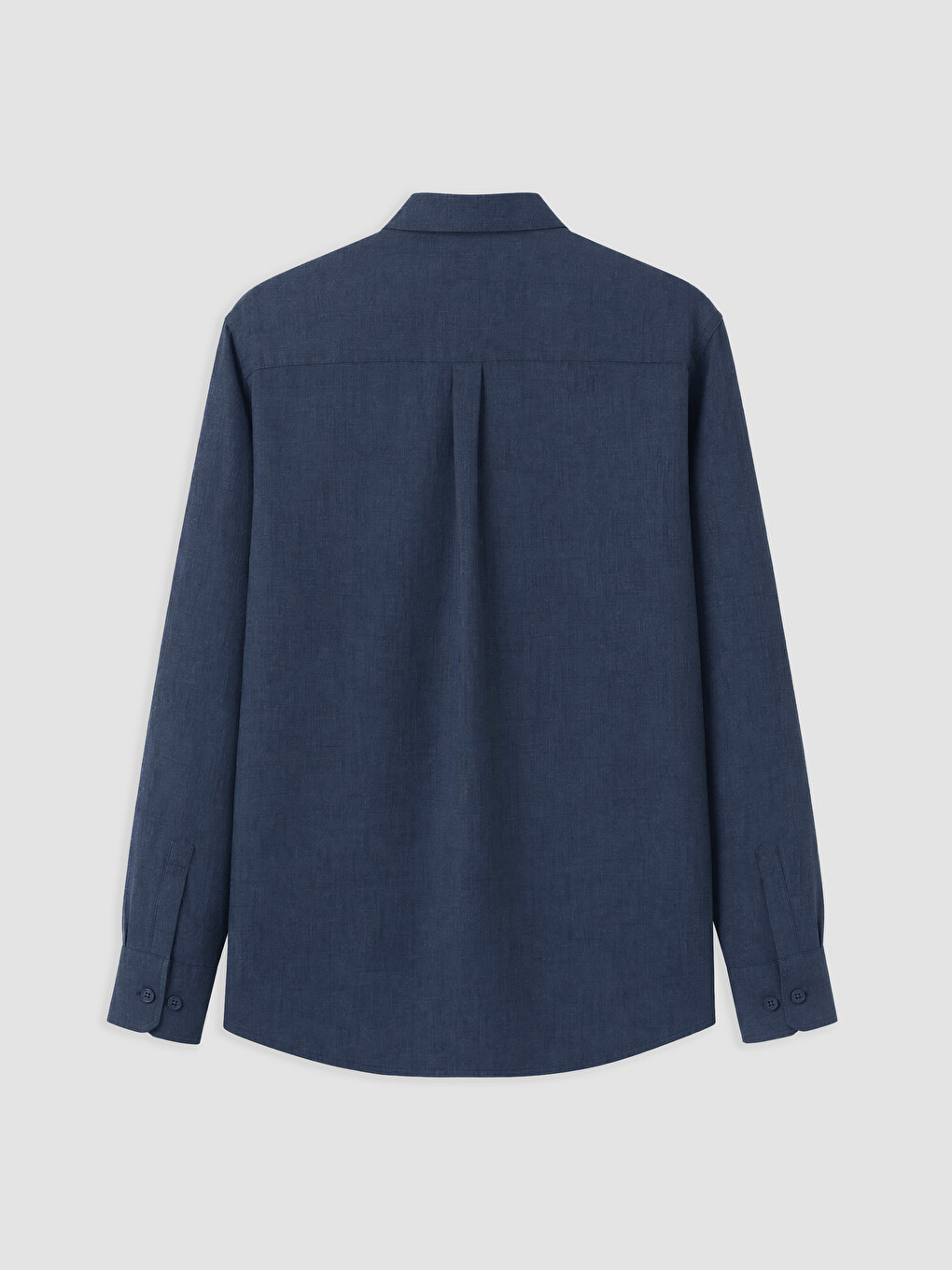 Lacivert Regular Fit %100 Keten Erkek Gömlek-3