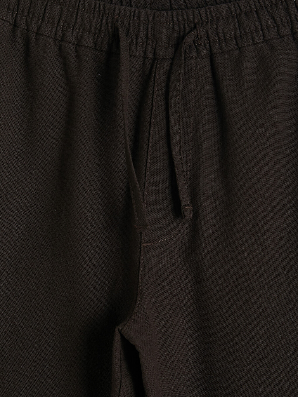Kahverengi Regular Fit Keten Görünümlü Erkek Pantolon-1